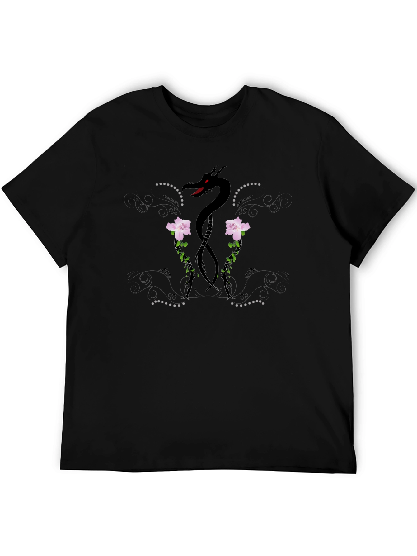 Dragon & Roses Black T-Shirt