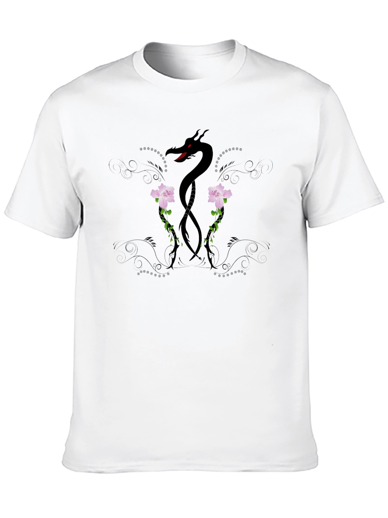 Dragon & Roses Black T-Shirt