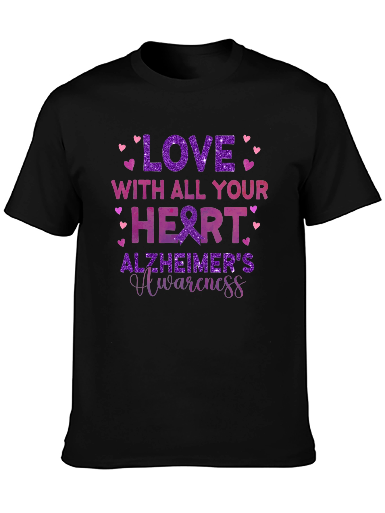 Love with All Your Heart Alzheimers Awareness T-Shirt