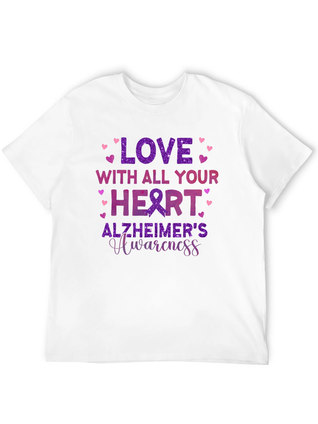 Love with All Your Heart Alzheimers Awareness T-Shirt