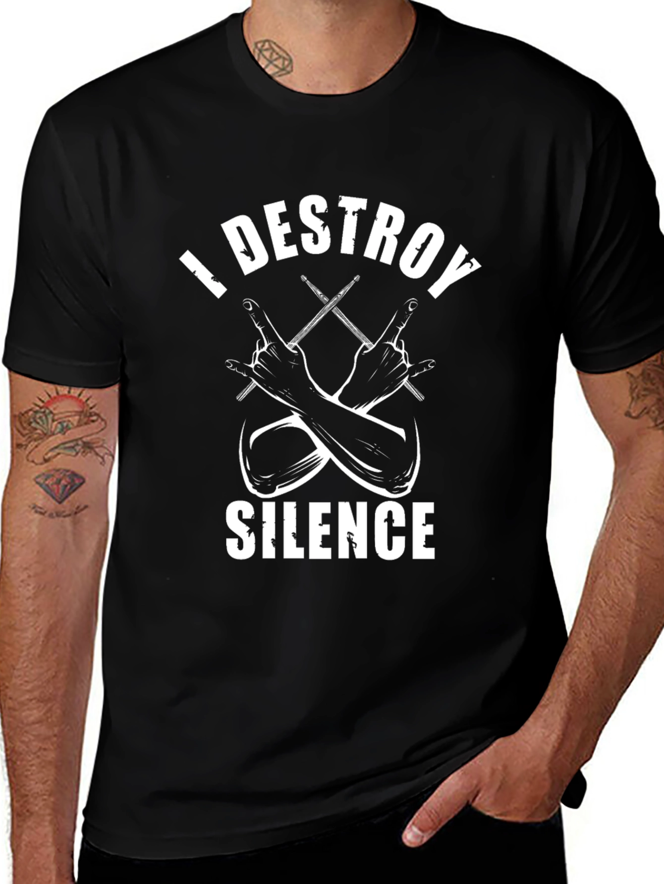 I Destroy Silence Drummer T-Shirt