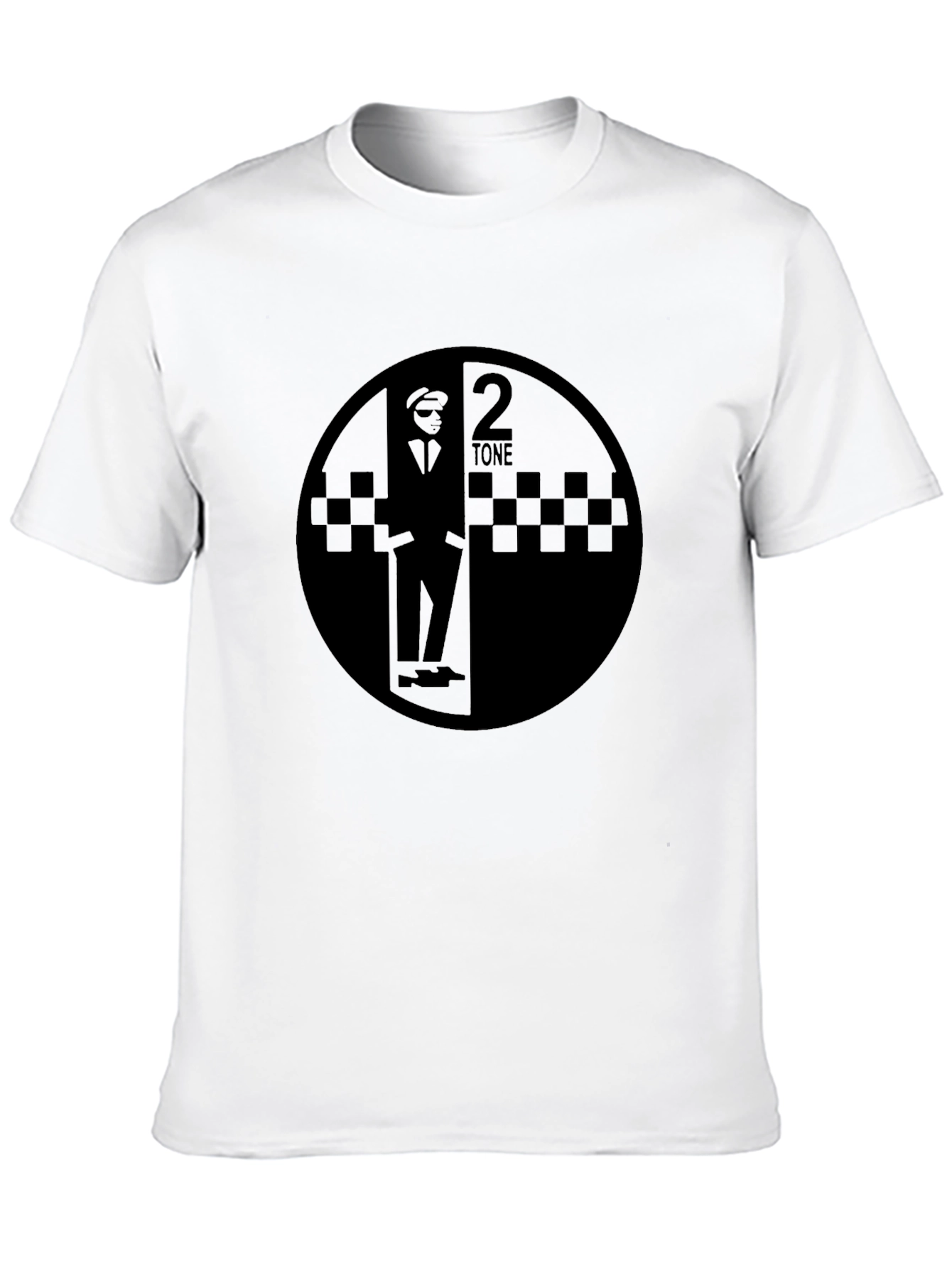 2 Tone Graphic T-Shirt - Black Round Design