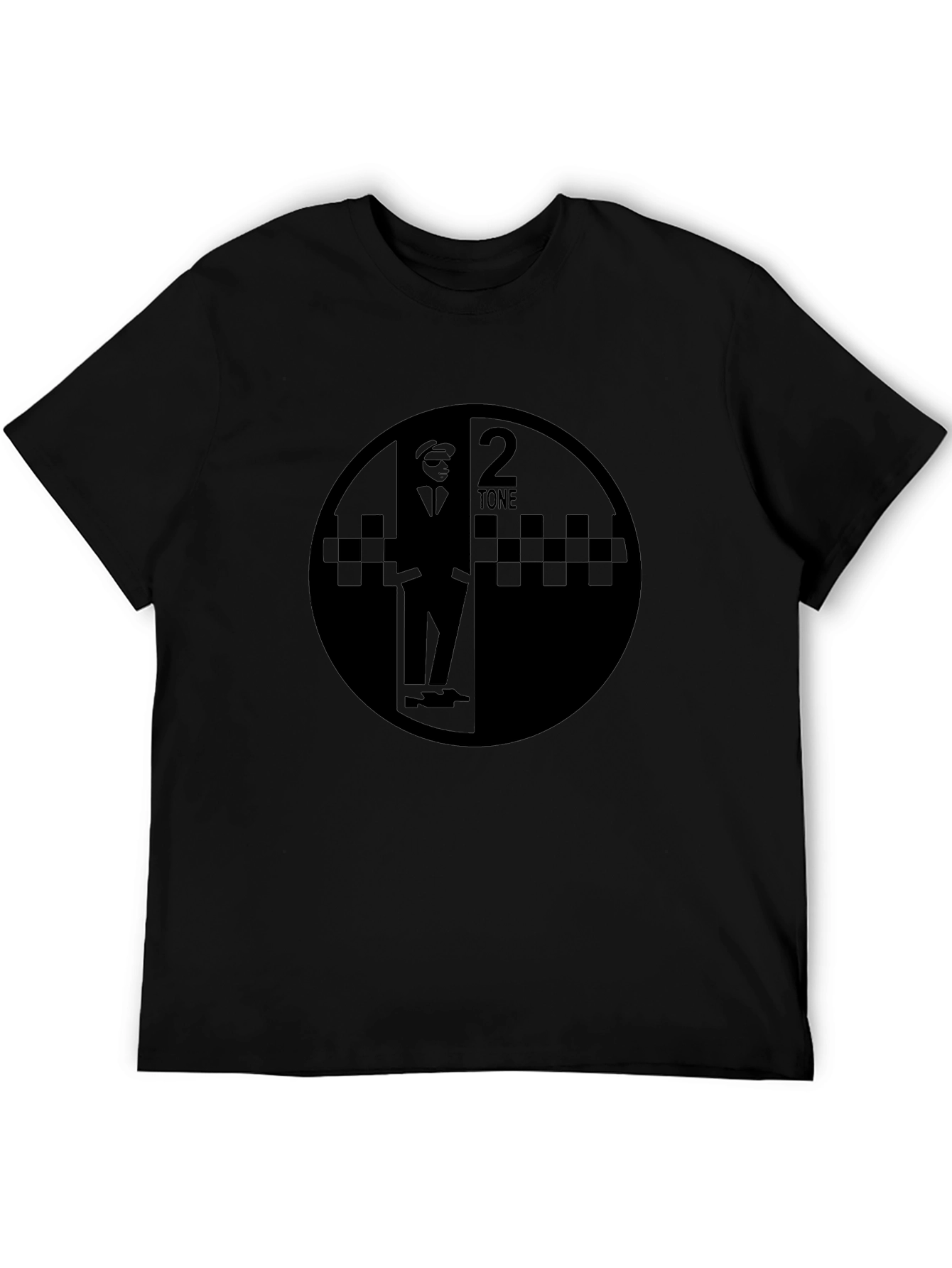 2 Tone Graphic T-Shirt - Black Round Design