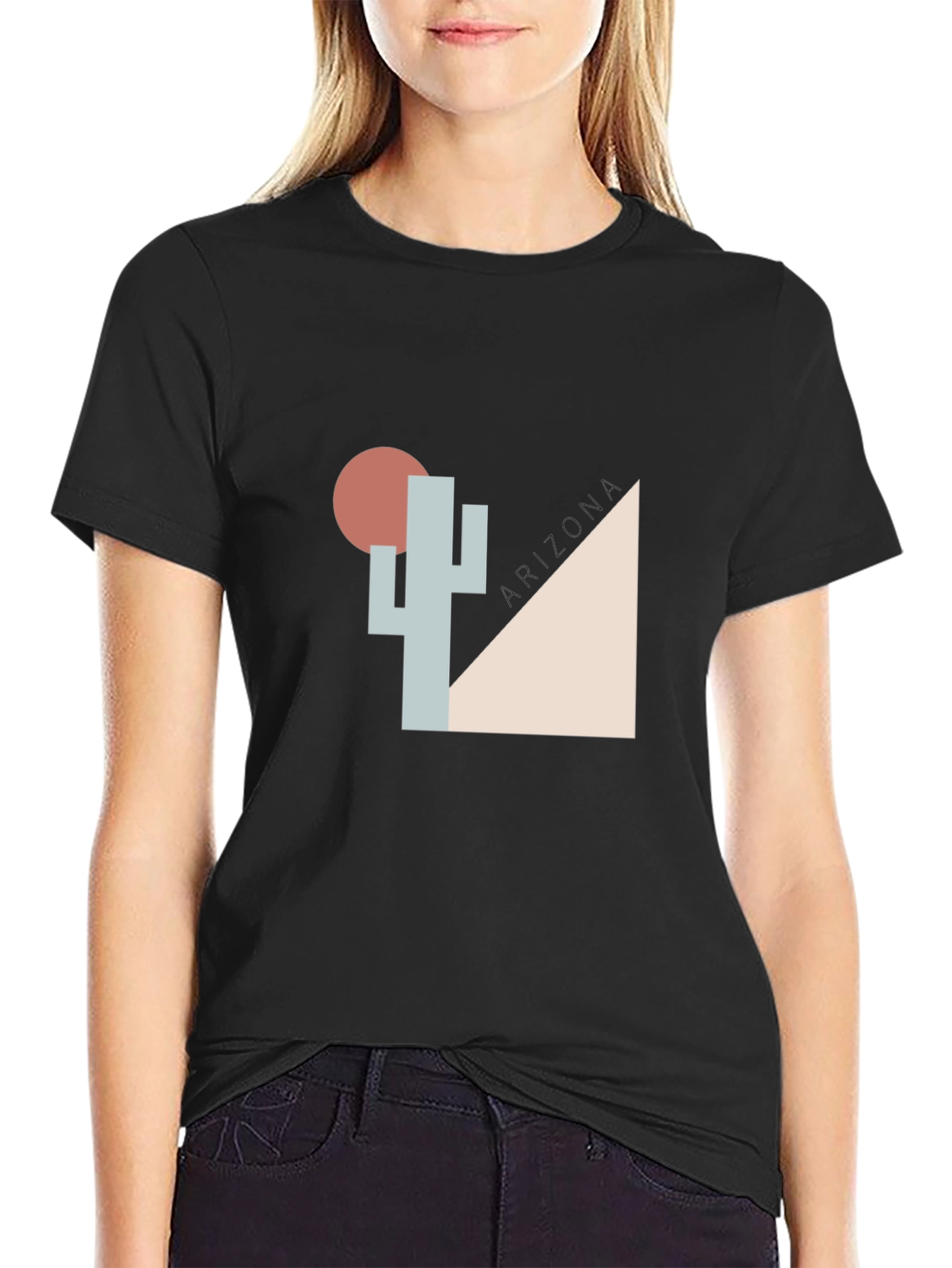 Geometric Desert Cactus Graphic Tee