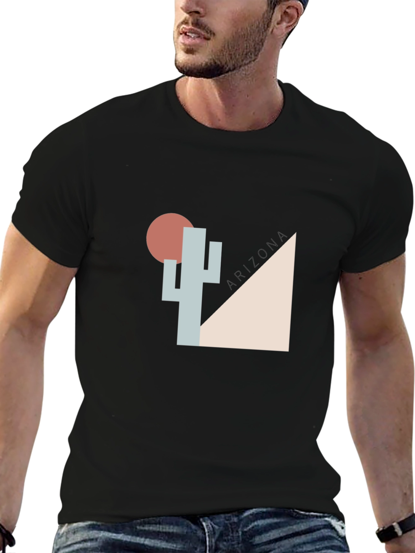 Geometric Desert Cactus Graphic Tee