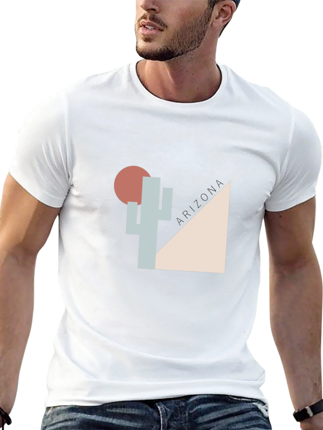 Geometric Desert Cactus Graphic Tee