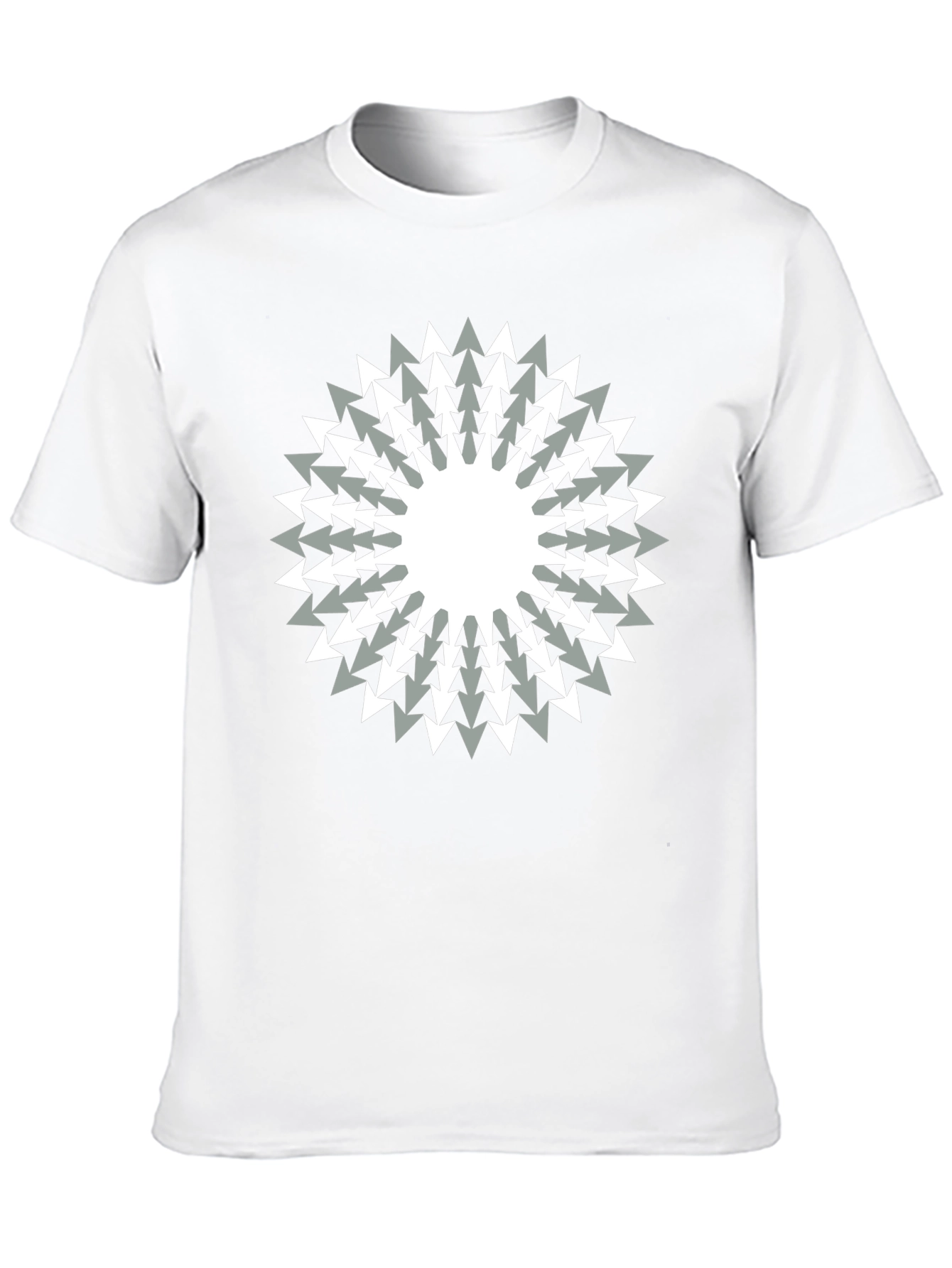 Geometric Arrow Burst Graphic Black T-Shirt