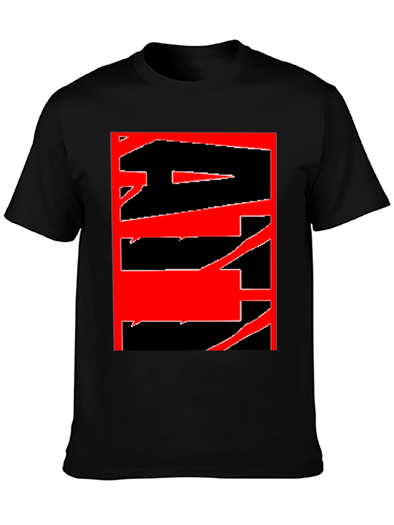 Abstract Graphic Tee - Bold Red & Black Design