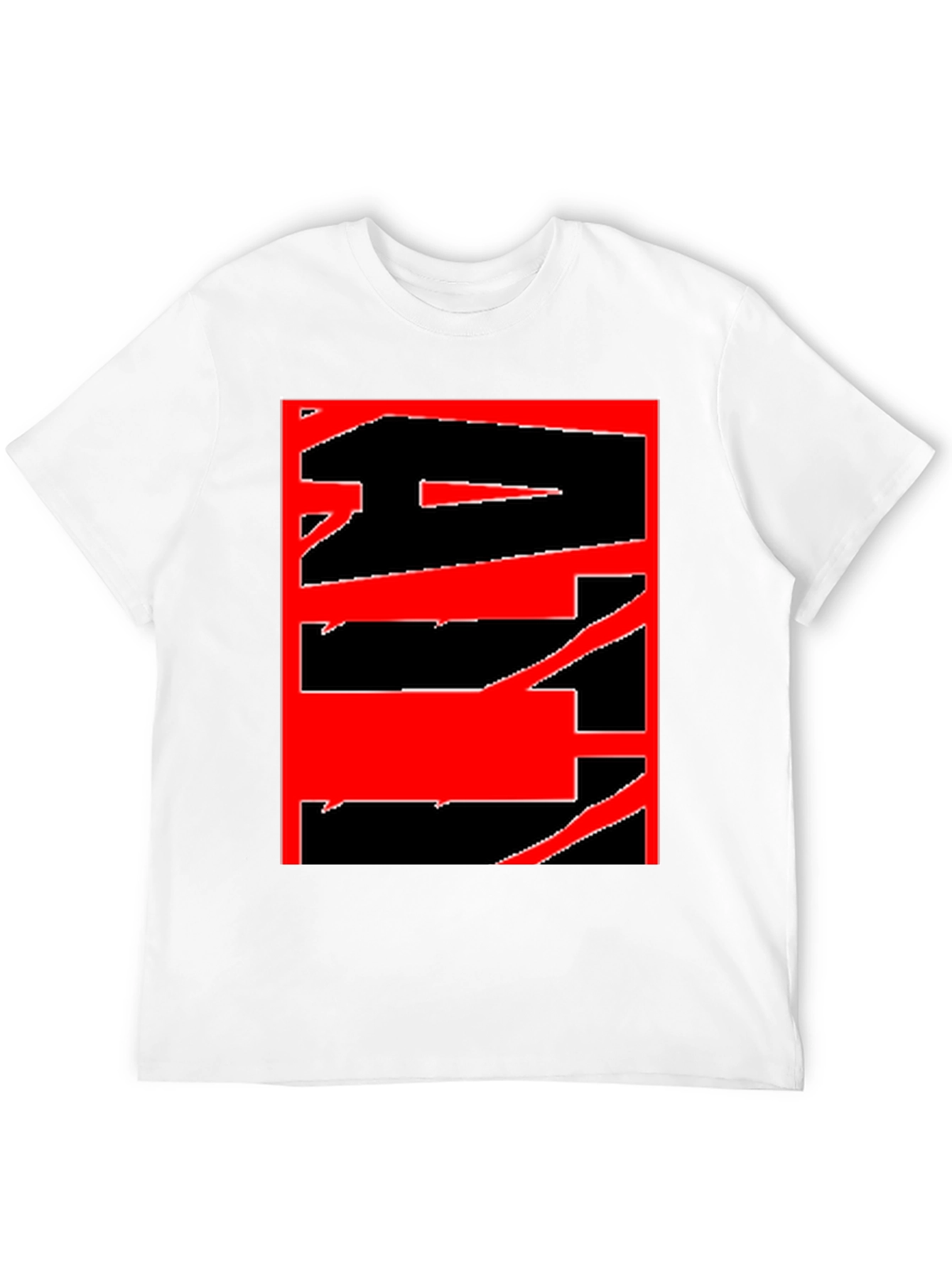Abstract Graphic Tee - Bold Red & Black Design