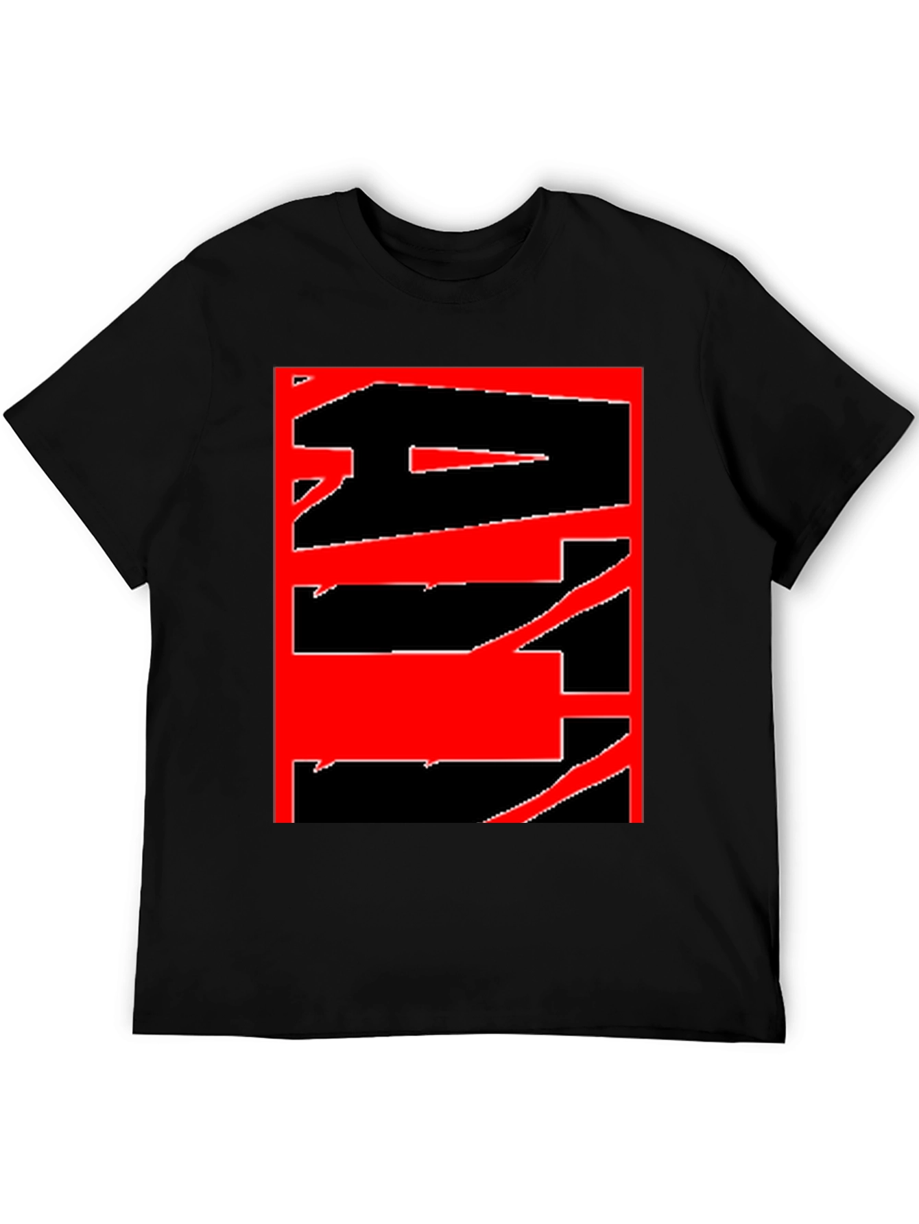 Abstract Graphic Tee - Bold Red & Black Design