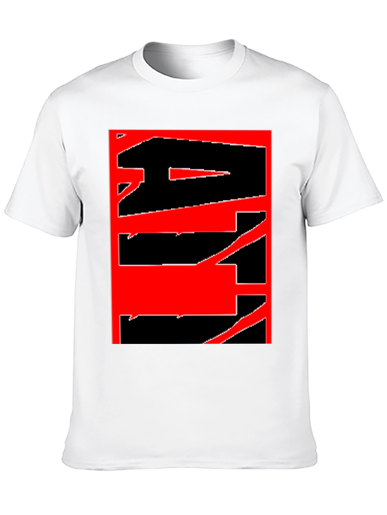 Abstract Graphic Tee - Bold Red & Black Design
