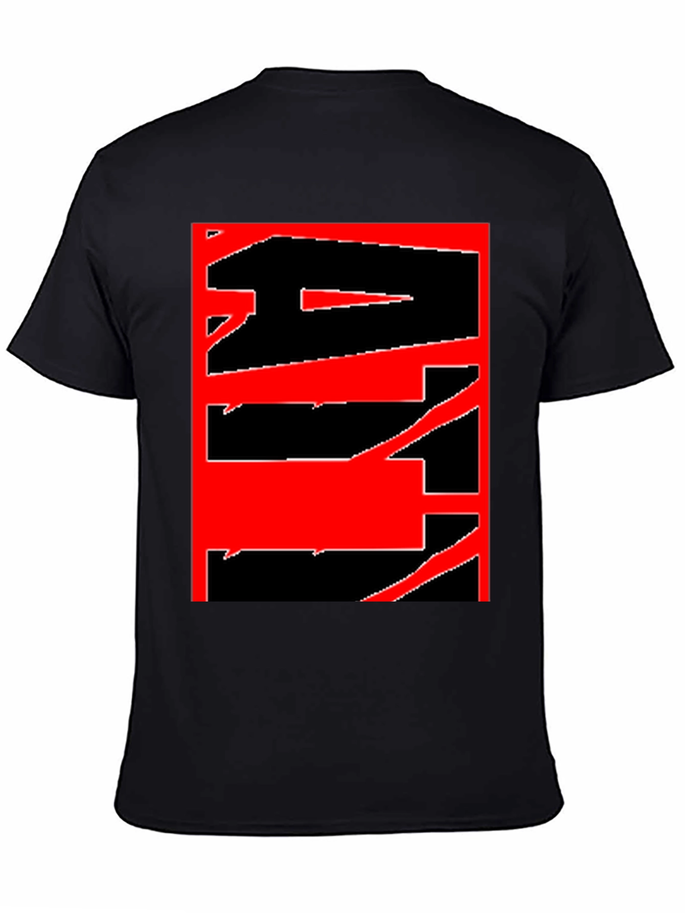 Abstract Graphic Tee - Bold Red & Black Design