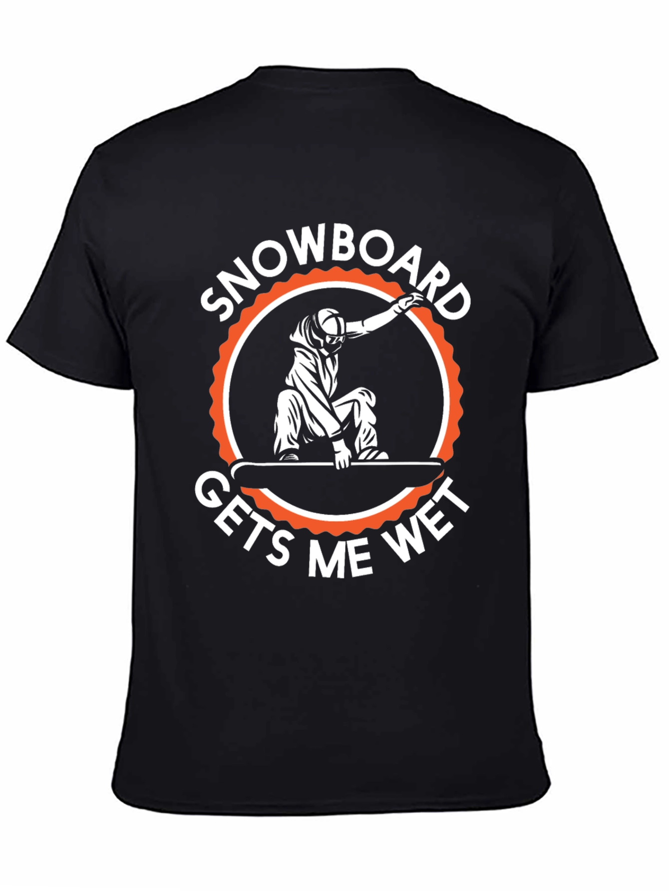 Snowboard Gets Me Wet Black Graphic Tee