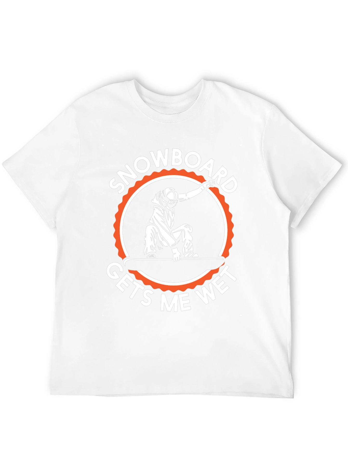 Snowboard Gets Me Wet Black Graphic Tee