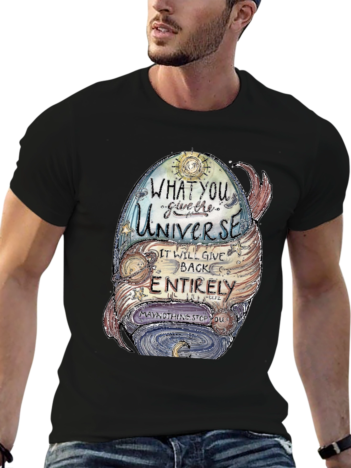 Universe Graphic T-Shirt - Positive Vibes