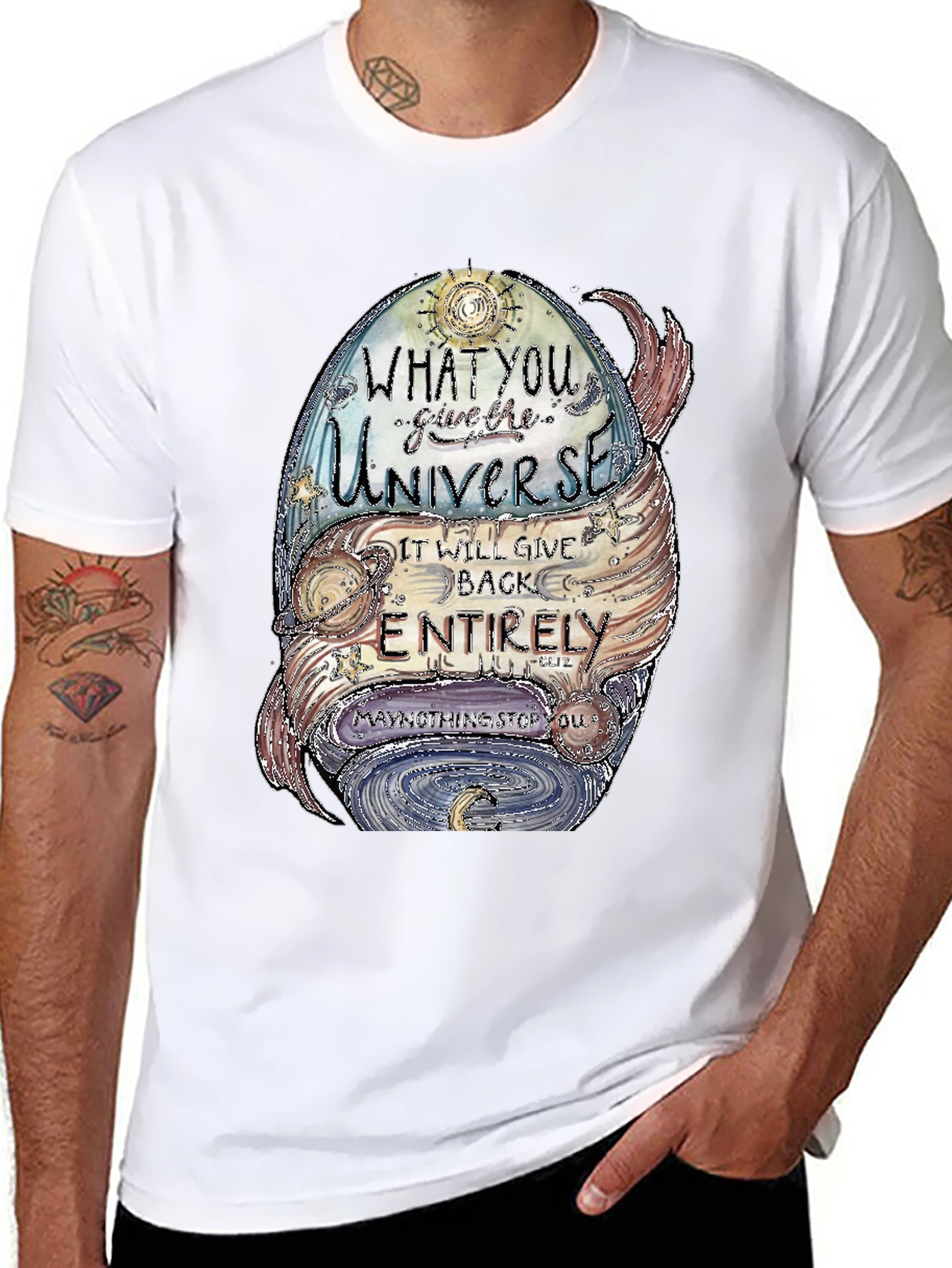 Universe Graphic T-Shirt - Positive Vibes