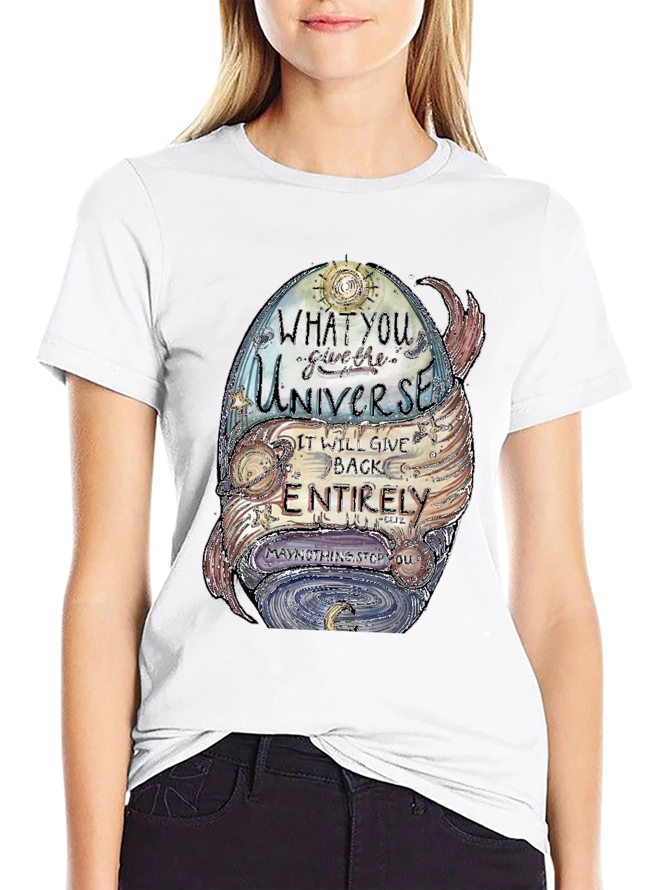 Universe Graphic T-Shirt - Positive Vibes