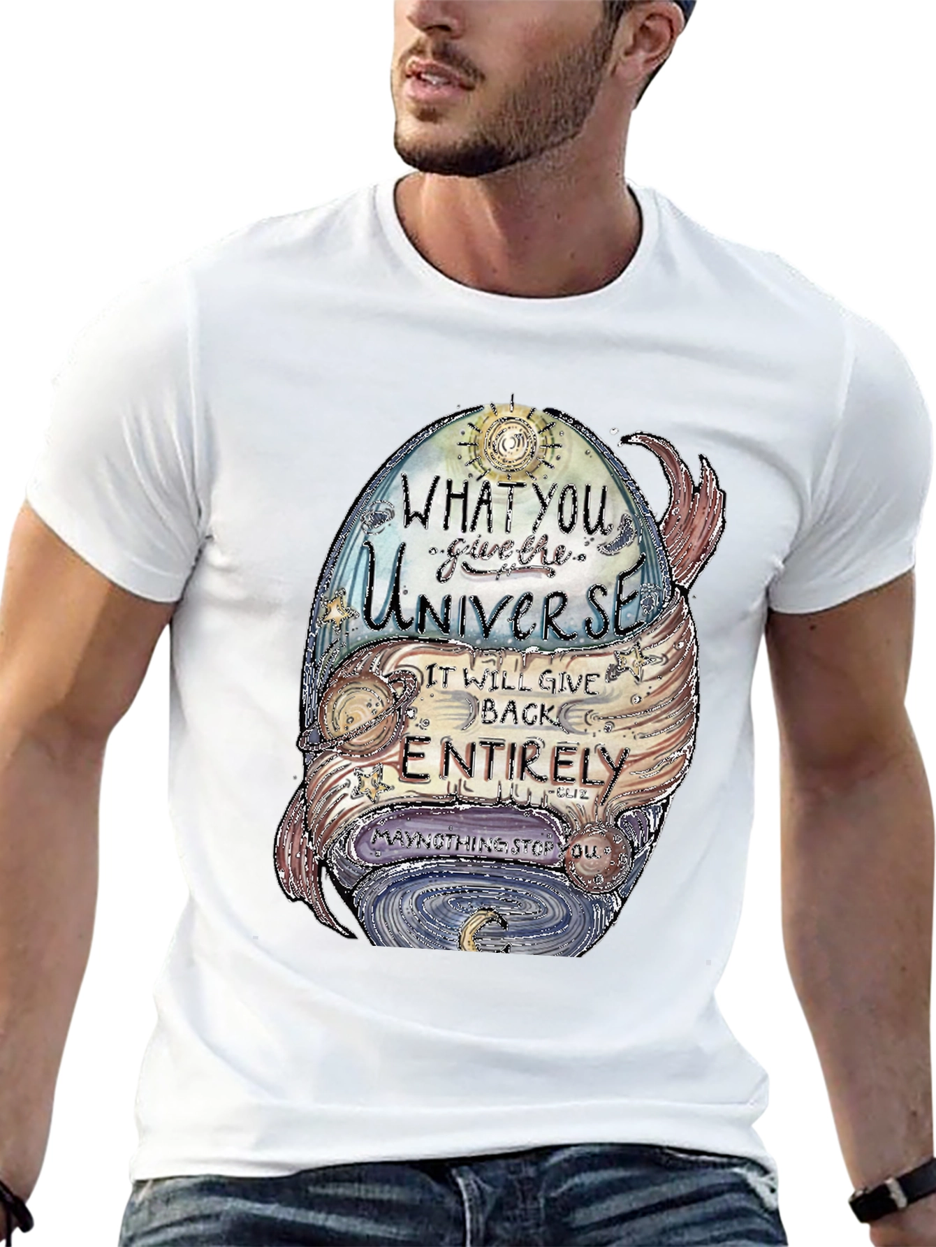 Universe Graphic T-Shirt - Positive Vibes
