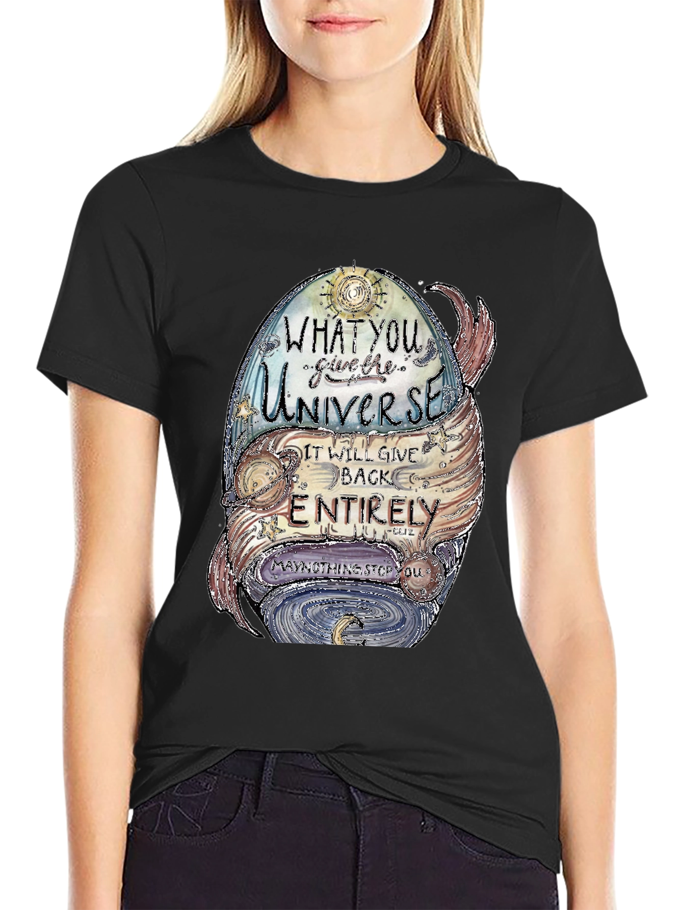 Universe Graphic T-Shirt - Positive Vibes