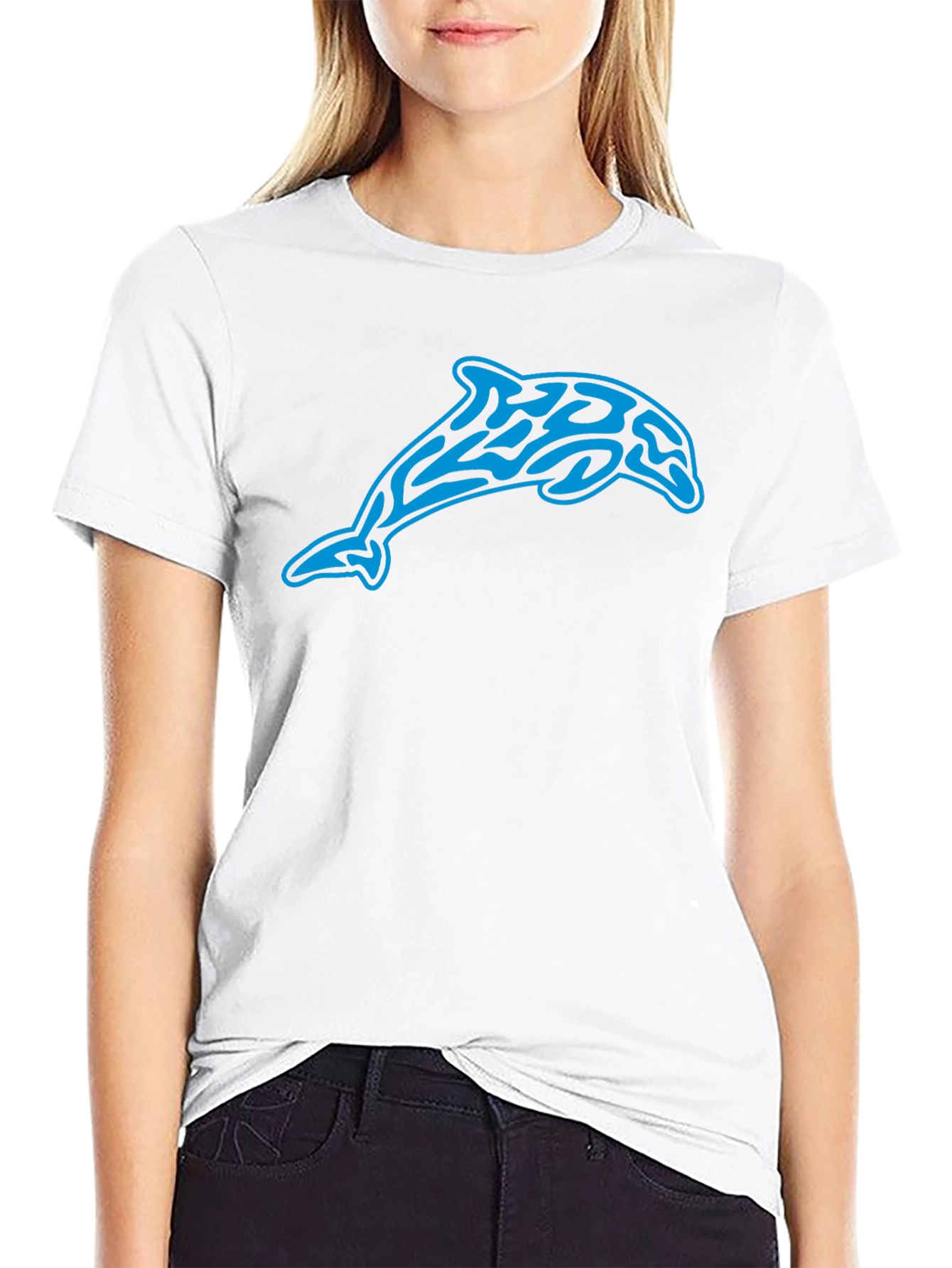 Tribal Dolphin Graphic Black T-Shirt