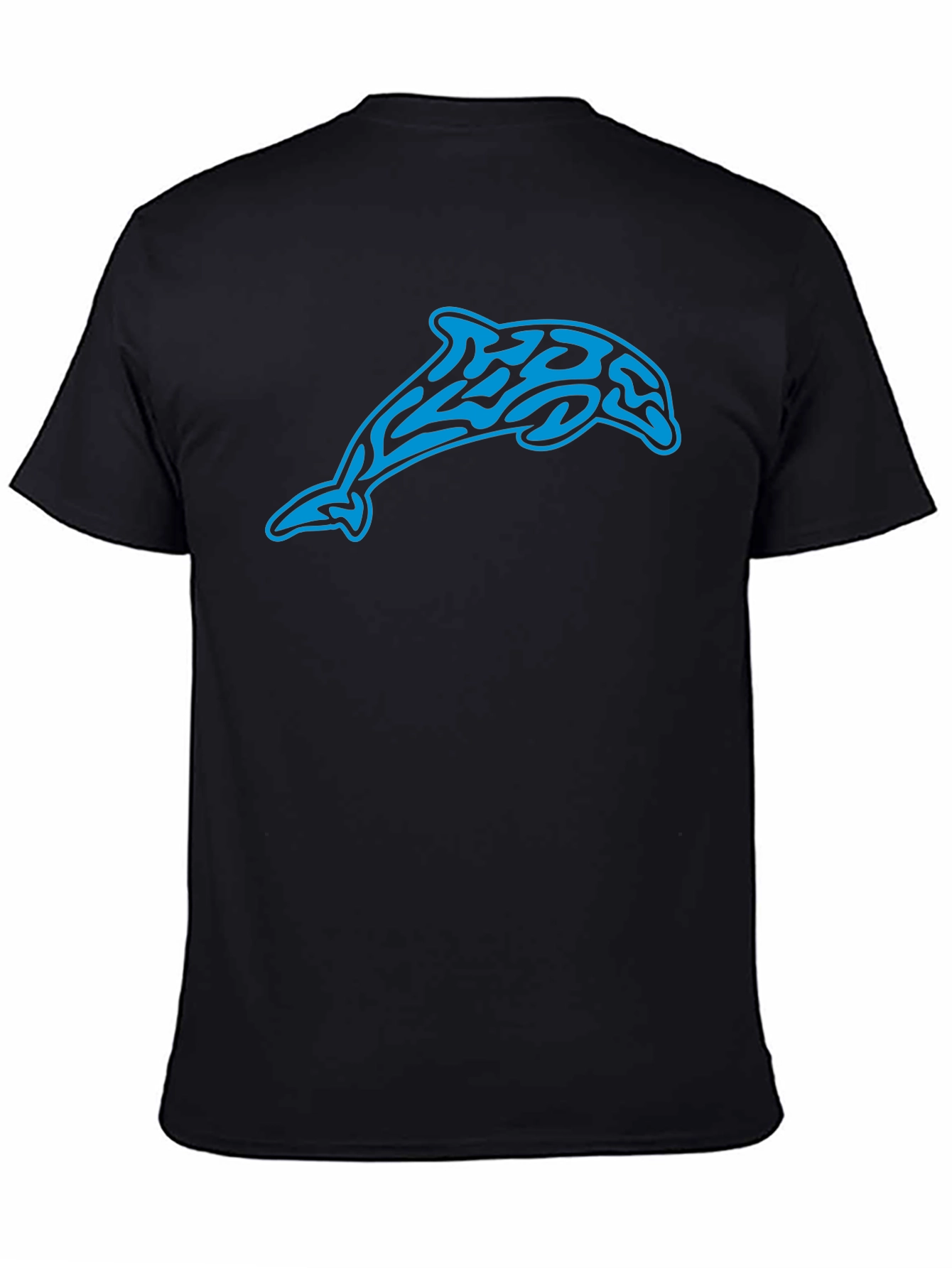Tribal Dolphin Graphic Black T-Shirt