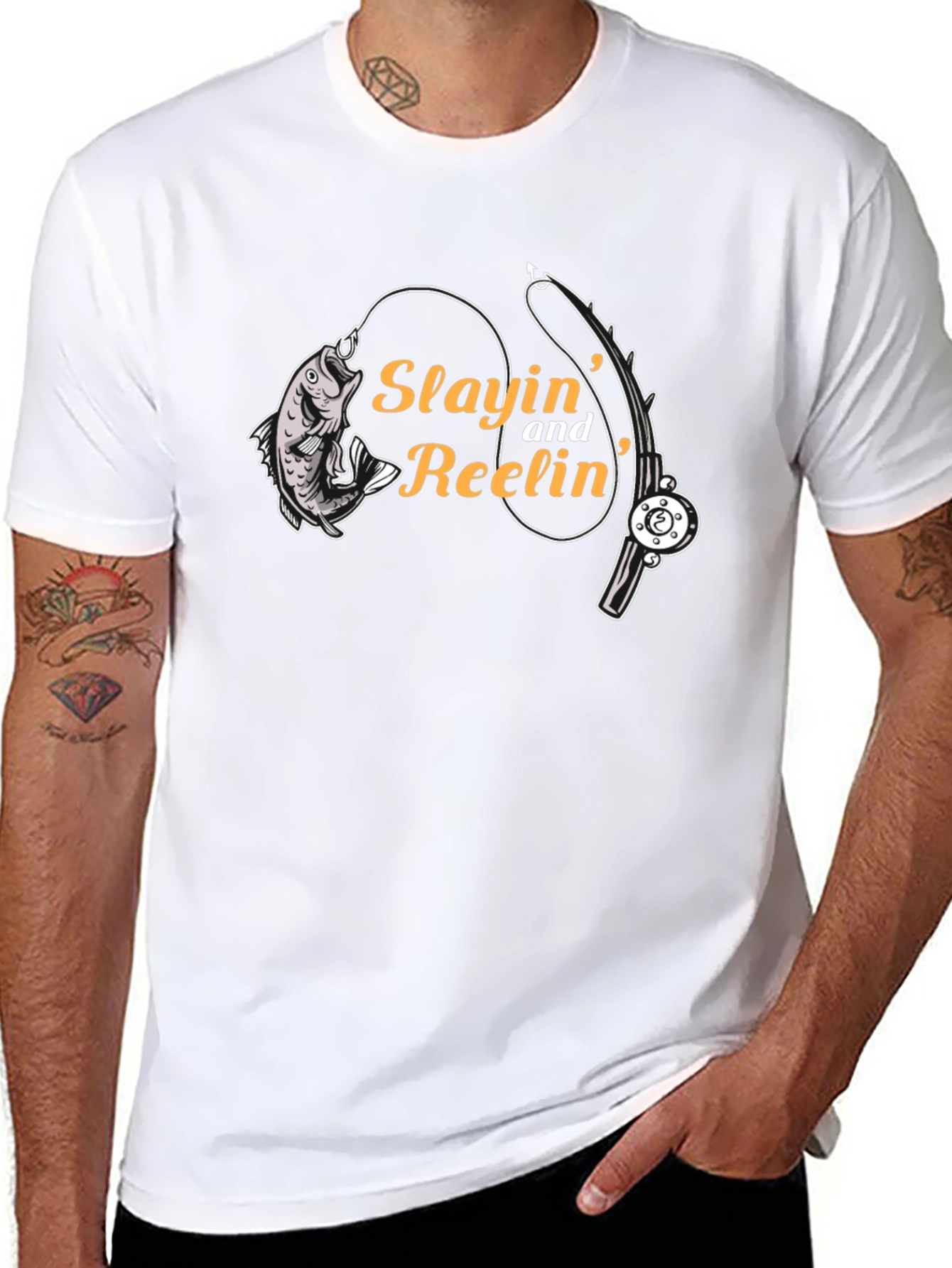 Slayin and Reelin Fishing T-Shirt