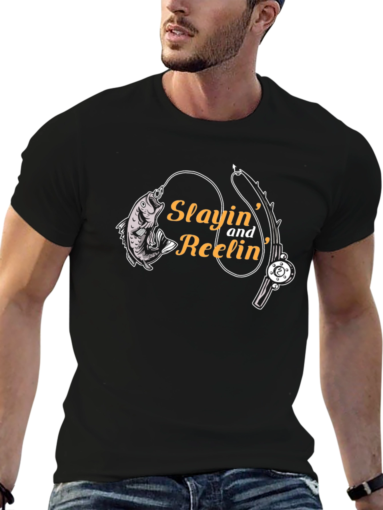 Slayin and Reelin Fishing T-Shirt