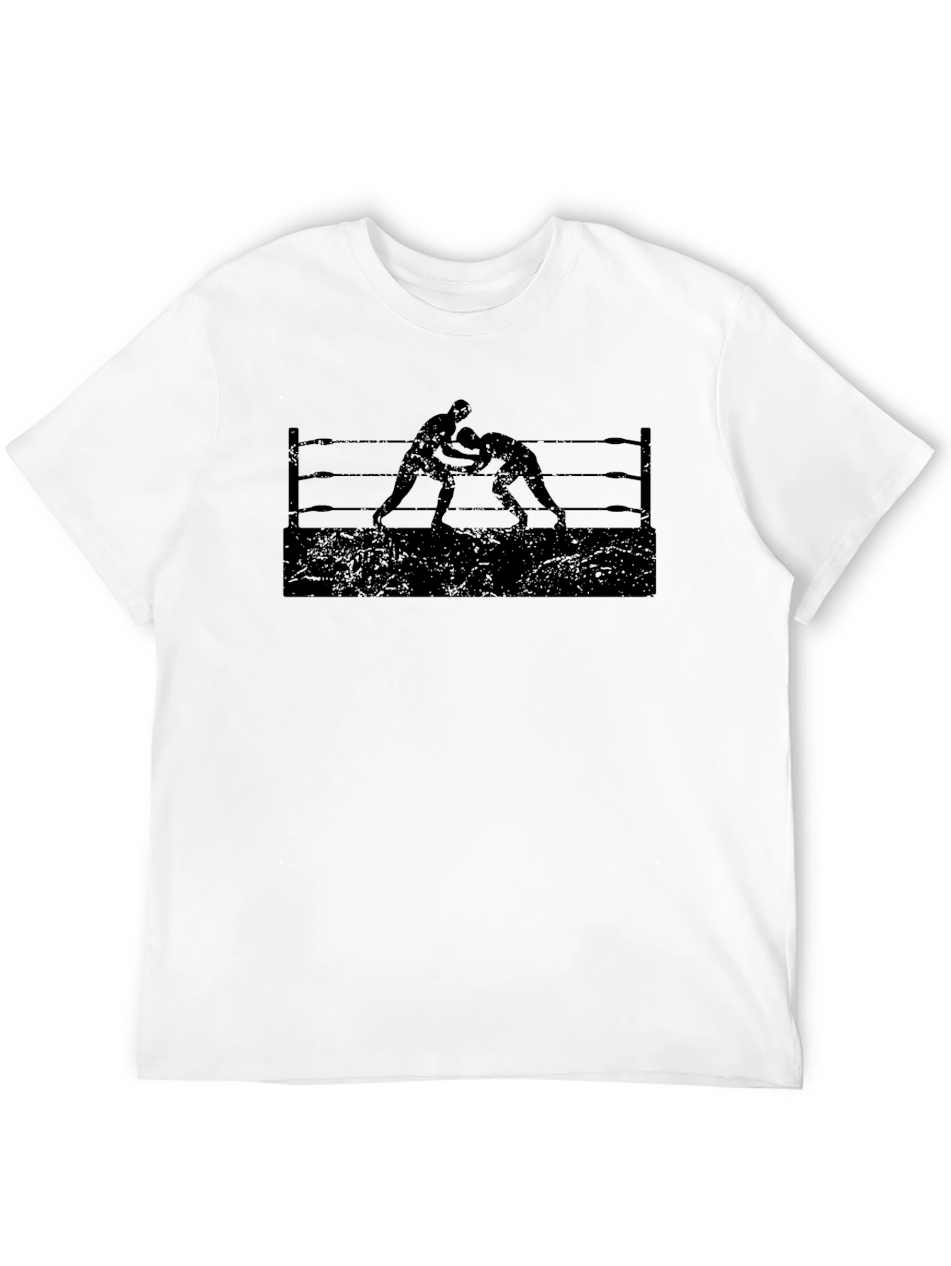 Wrestling Silhouette Graphic Tee - Black