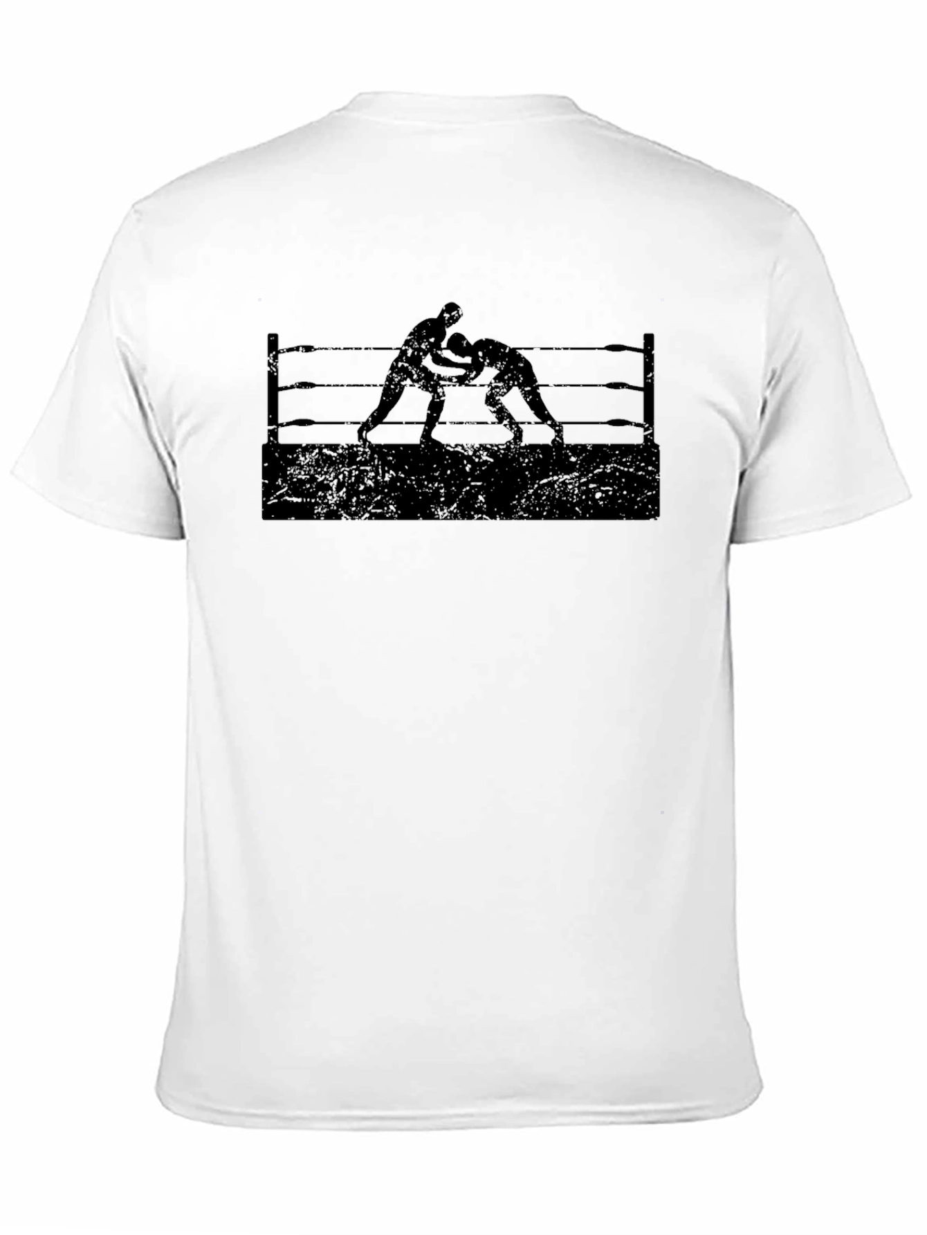 Wrestling Silhouette Graphic Tee - Black