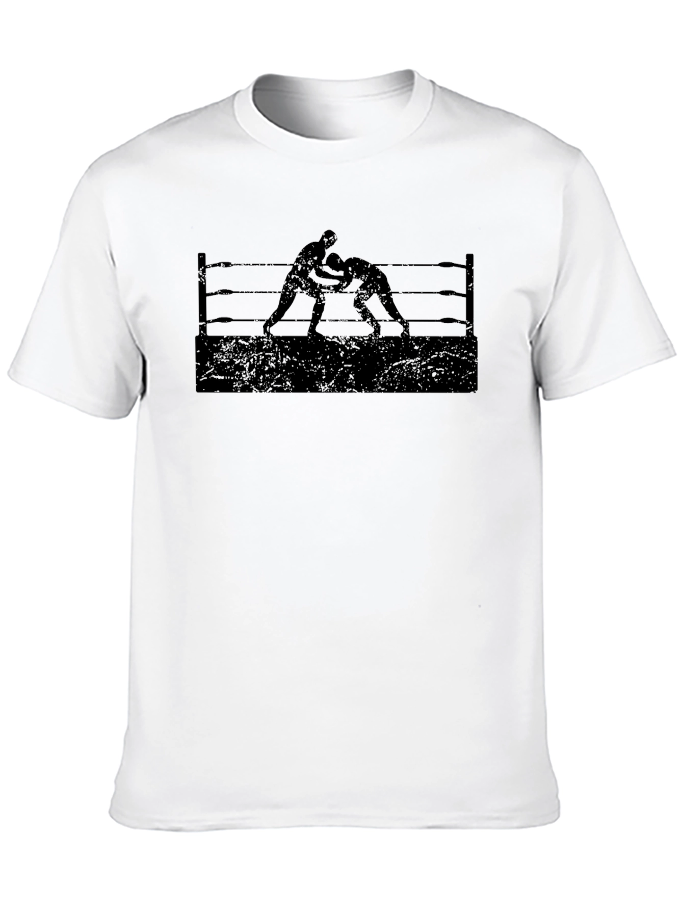 Wrestling Silhouette Graphic Tee - Black