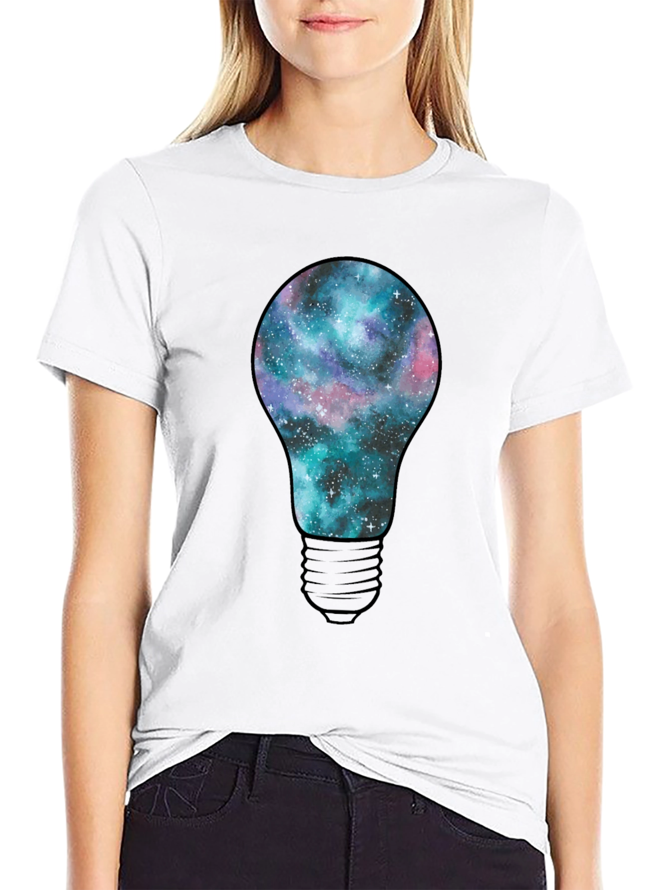 Galaxy Bulb Mens T-Shirt - Black