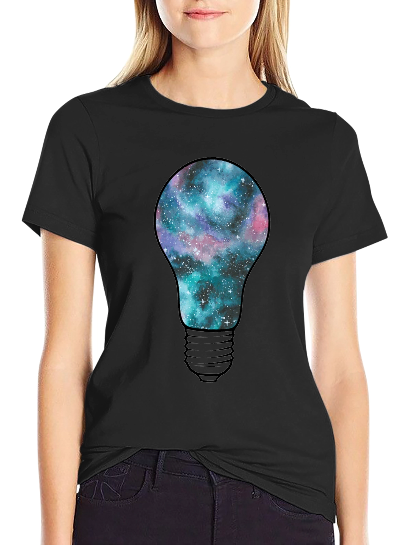 Galaxy Bulb Mens T-Shirt - Black