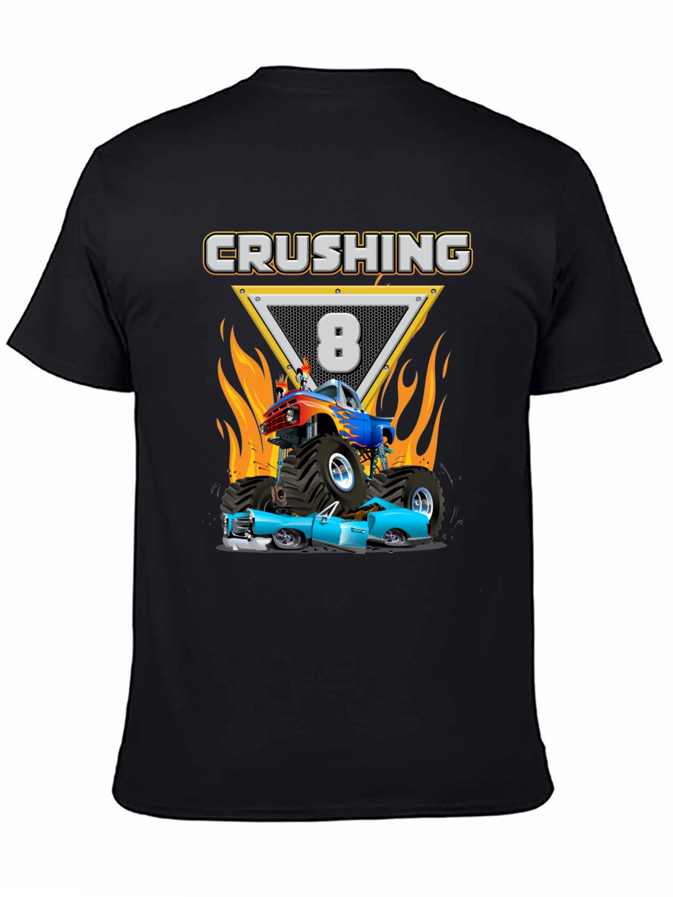 Crushing Eight Birthday Monster Truck T-Shirt