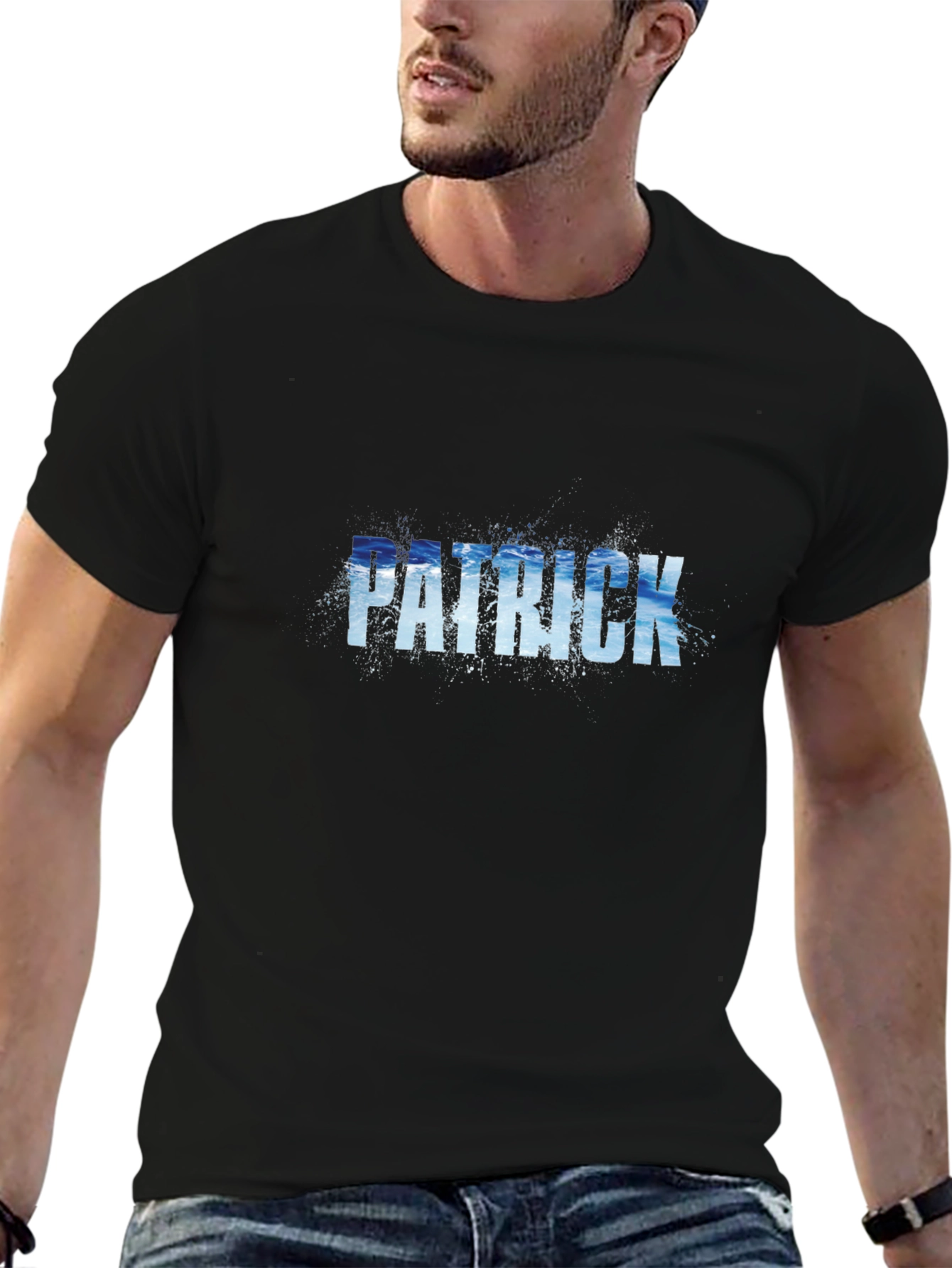 Patrick Water Graphic Black T-Shirt