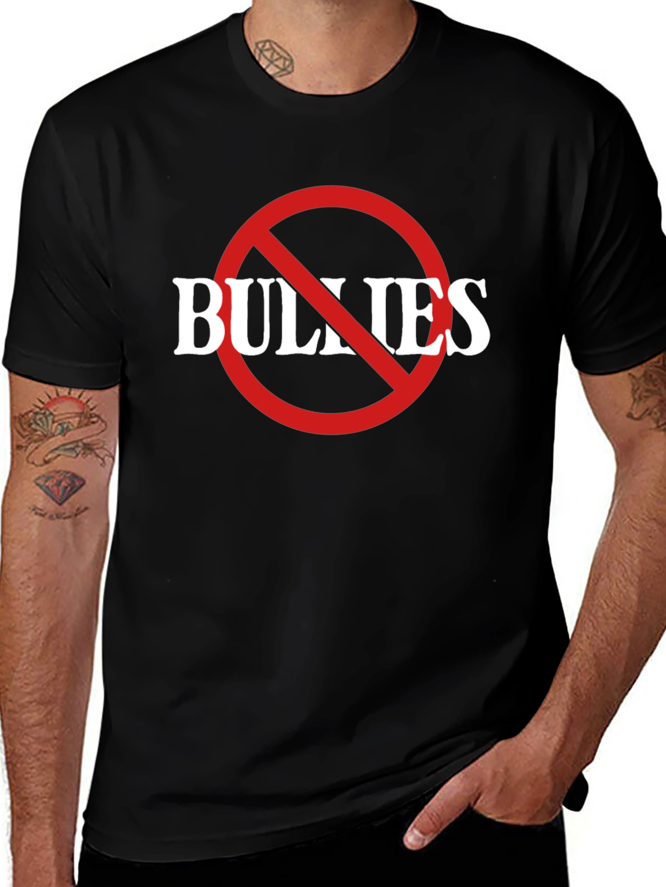 Anti-Bullying Black Graphic T-Shirt