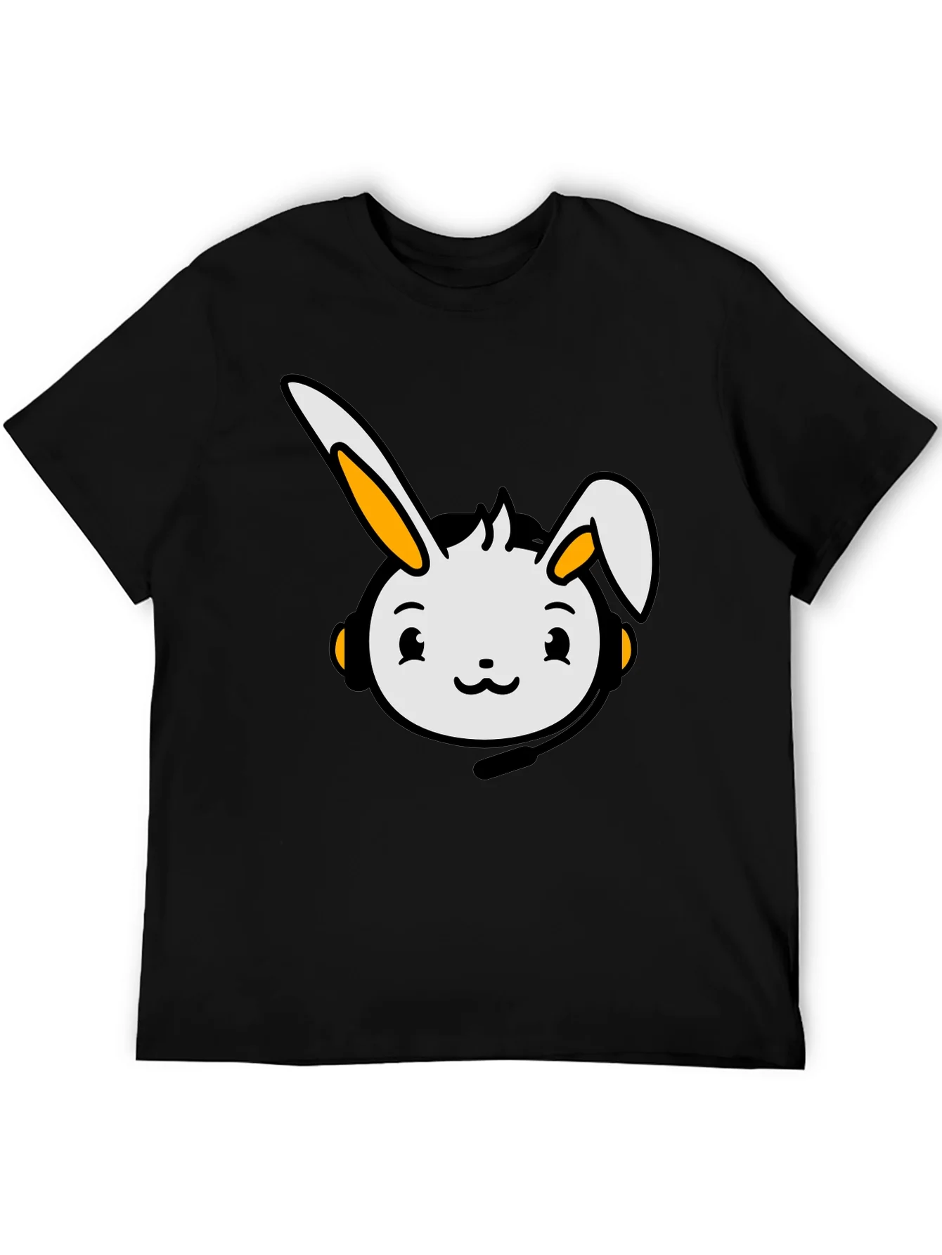 Cute Bunny Graphic T-Shirt - Black
