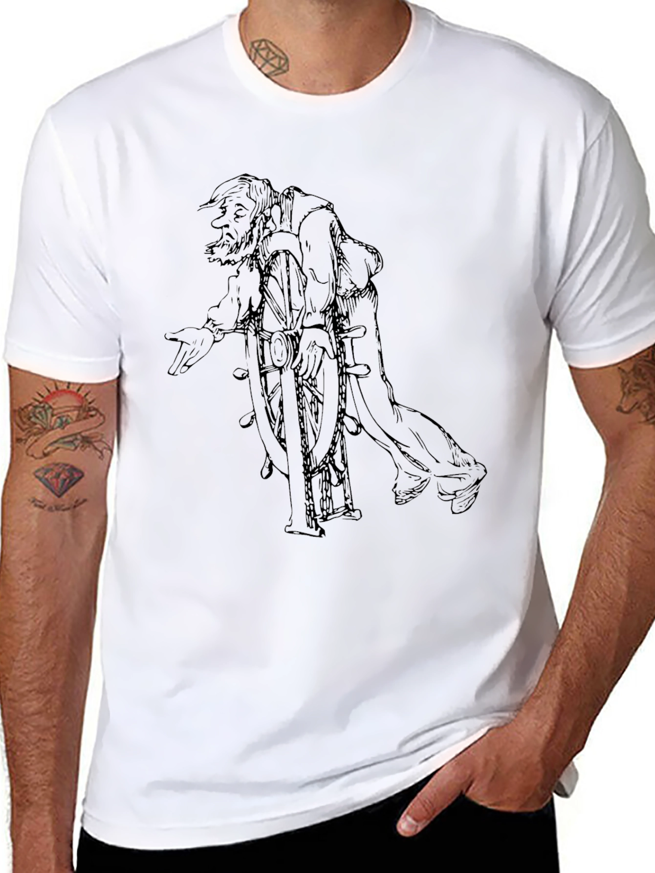 Black T-Shirt with Unique Medieval Print