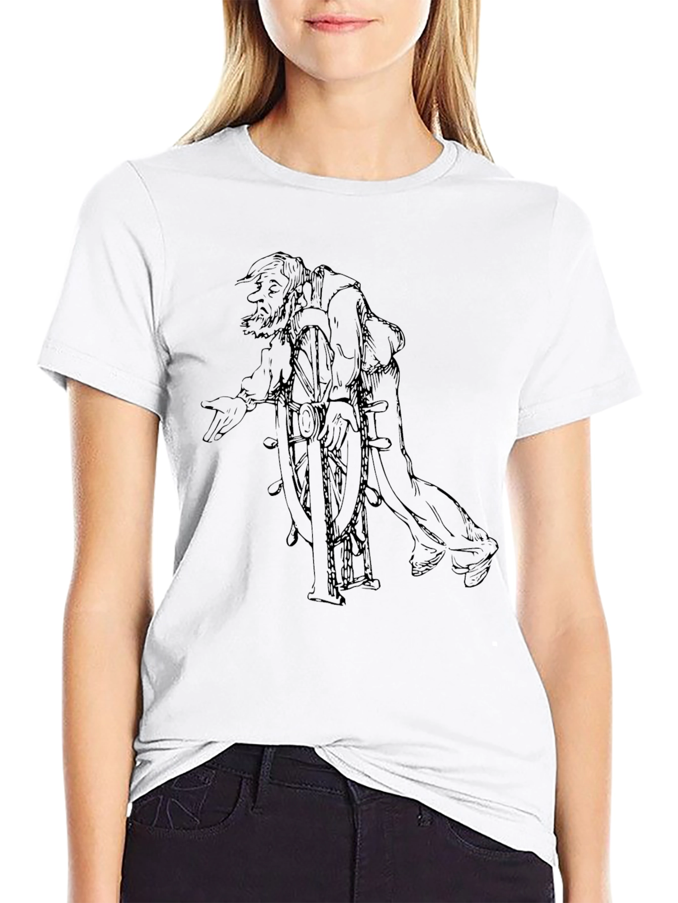 Black T-Shirt with Unique Medieval Print