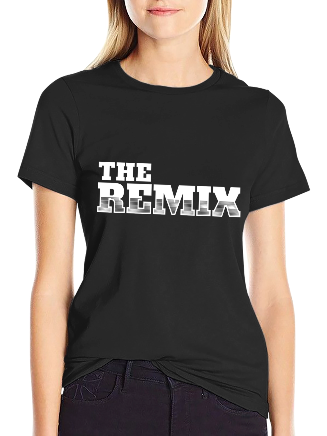 The Remix Black Graphic Tee - Stylish Casual Wear
