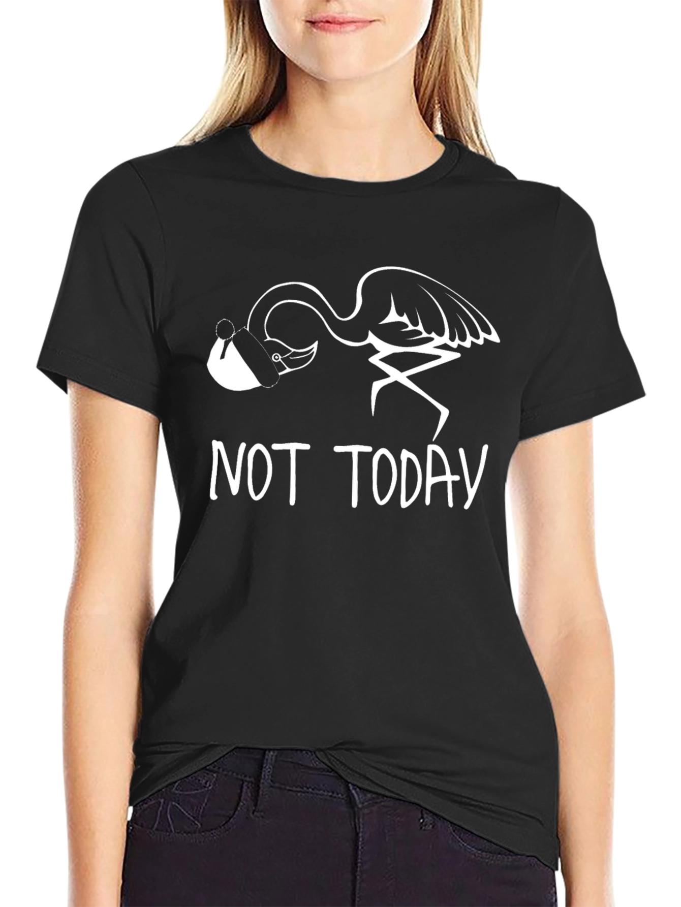 Funny Flamingo Not Today Graphic T-Shirt
