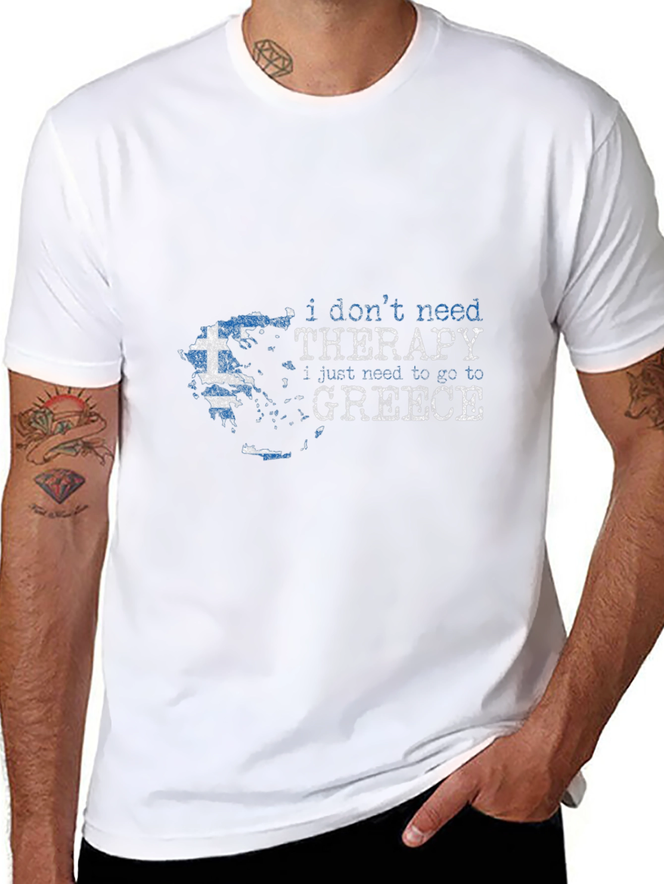 Greece Therapy T-Shirt | Travel Tee for Men