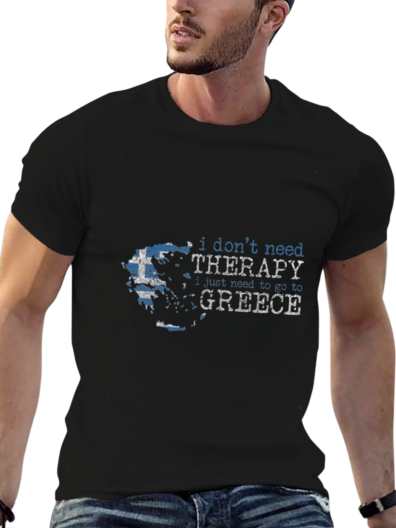 Greece Therapy T-Shirt | Travel Tee for Men