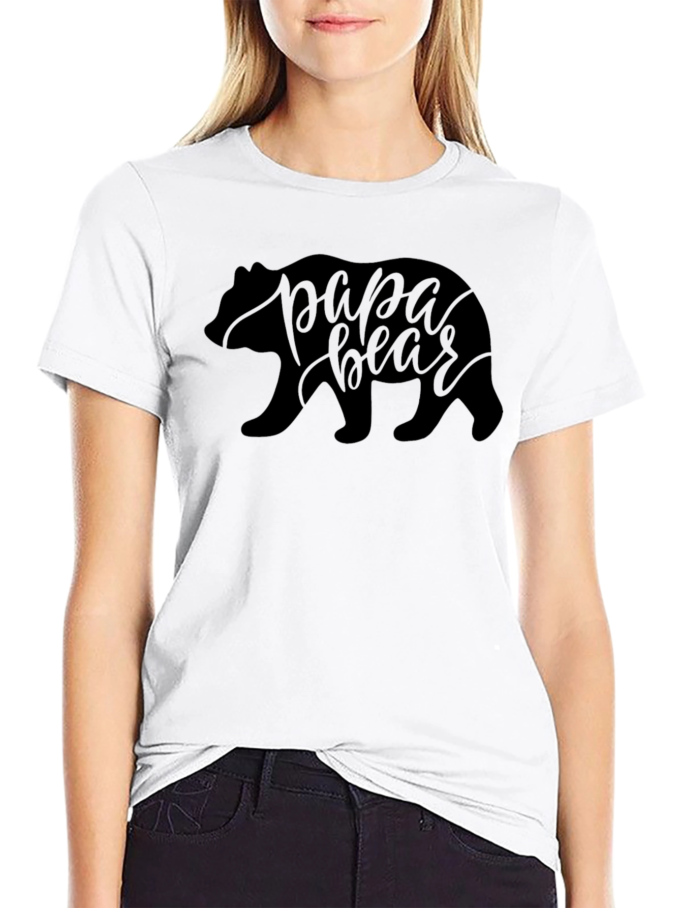 Papa Bear Graphic T-Shirt - Black Crew Neck Tee