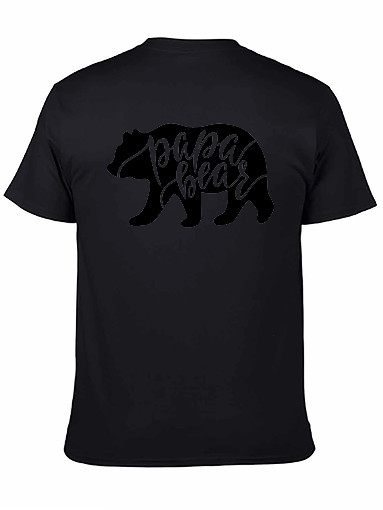 Papa Bear Graphic T-Shirt - Black Crew Neck Tee