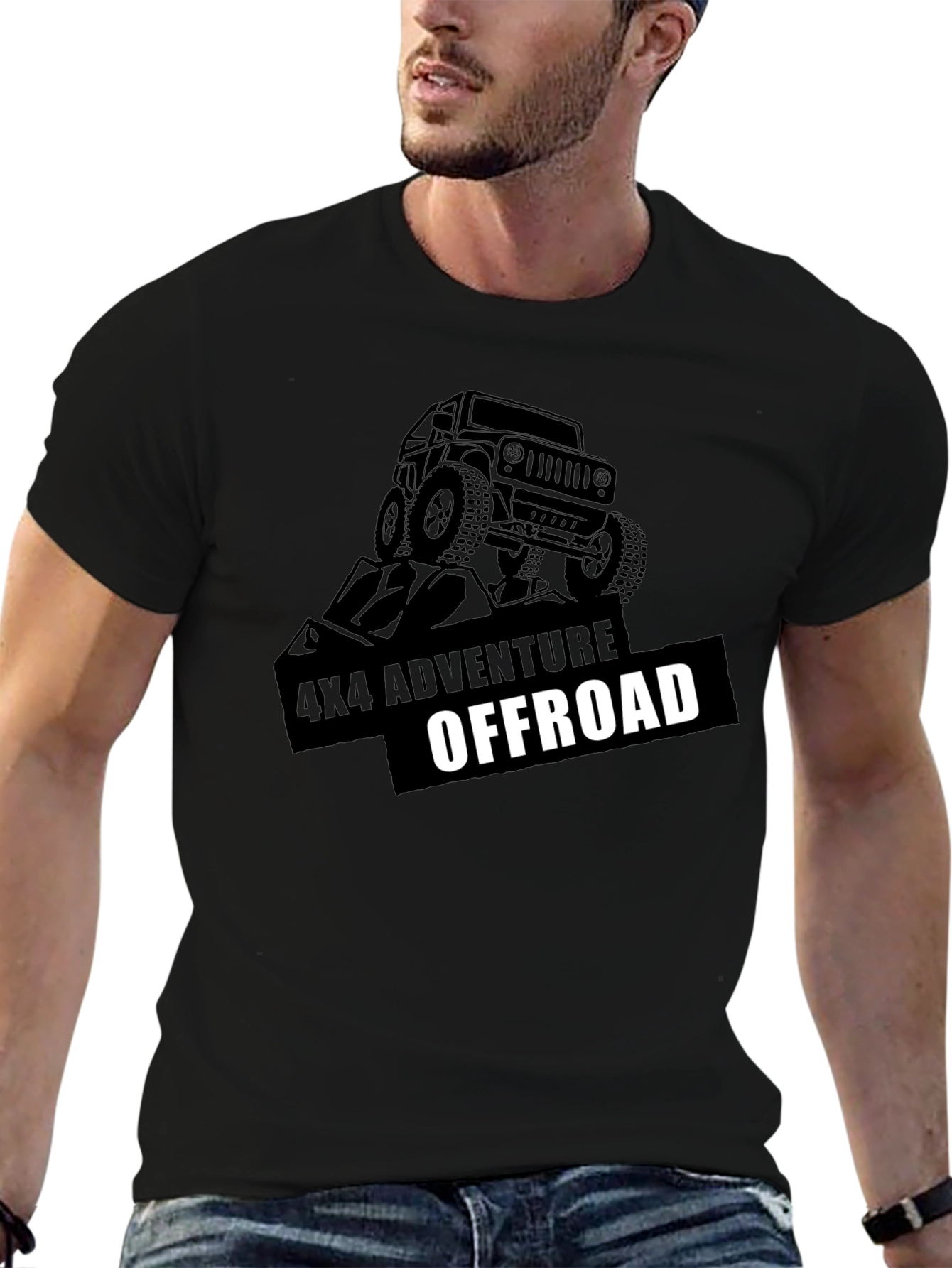 4x4 Adventure Offroad Black Graphic Tee