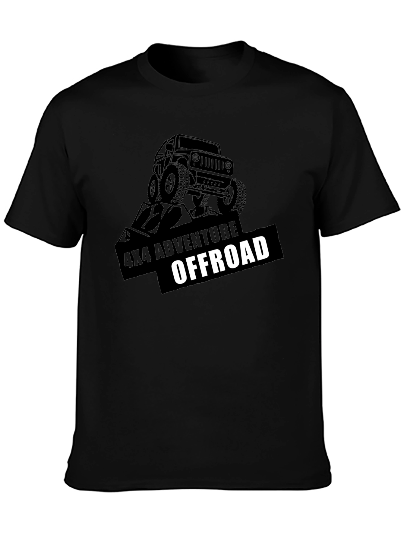 4x4 Adventure Offroad Black Graphic Tee