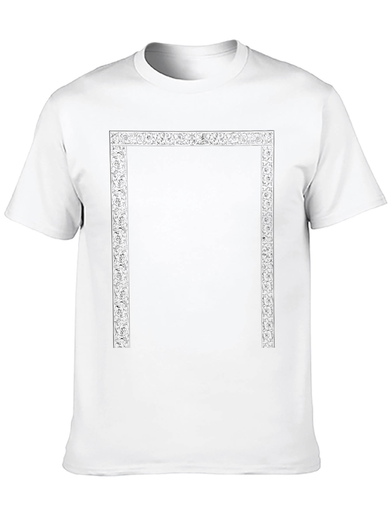 Elegant Black T-Shirt with Detailed Border Design