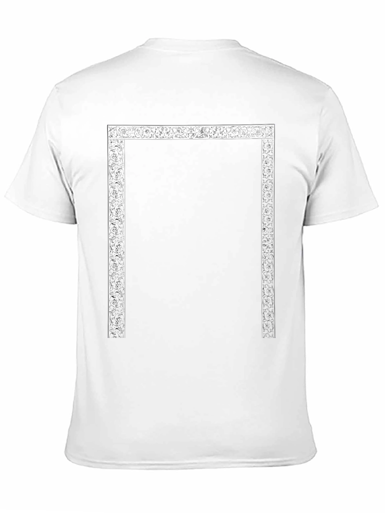 Elegant Black T-Shirt with Detailed Border Design