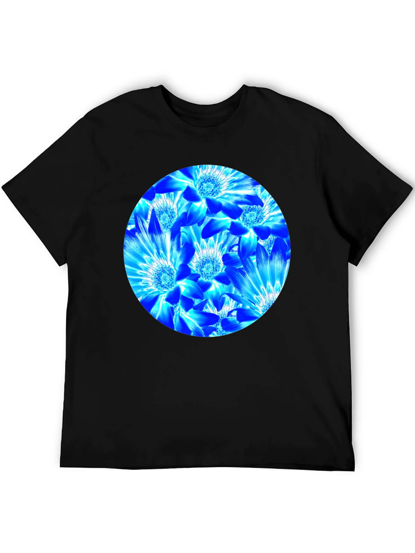 Blue Floral Graphic T-Shirt
