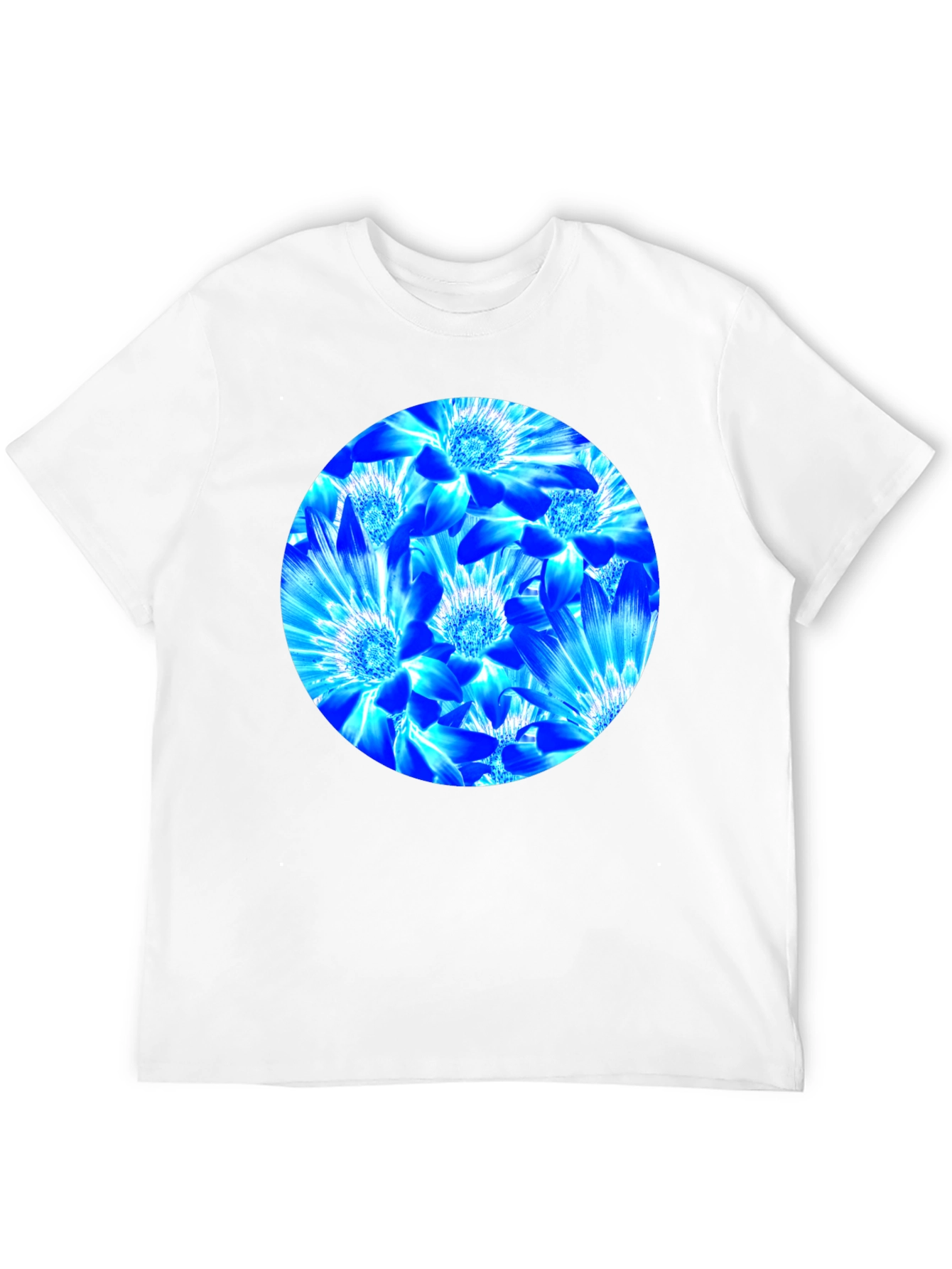 Blue Floral Graphic T-Shirt
